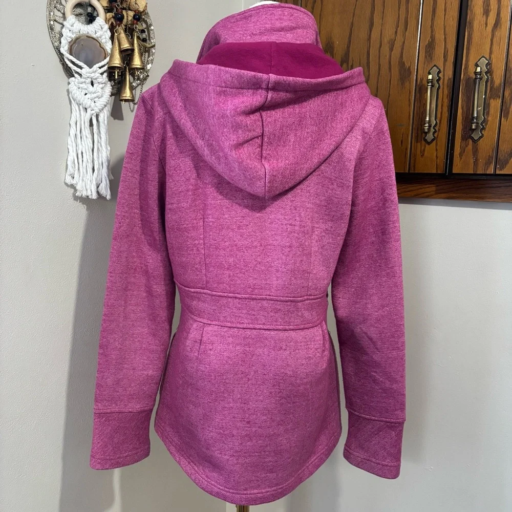 Purple Cotton Button Up Trench Coat Jacket Shacket Sweatshirt Size Large Y2K - Picture 7 of 11